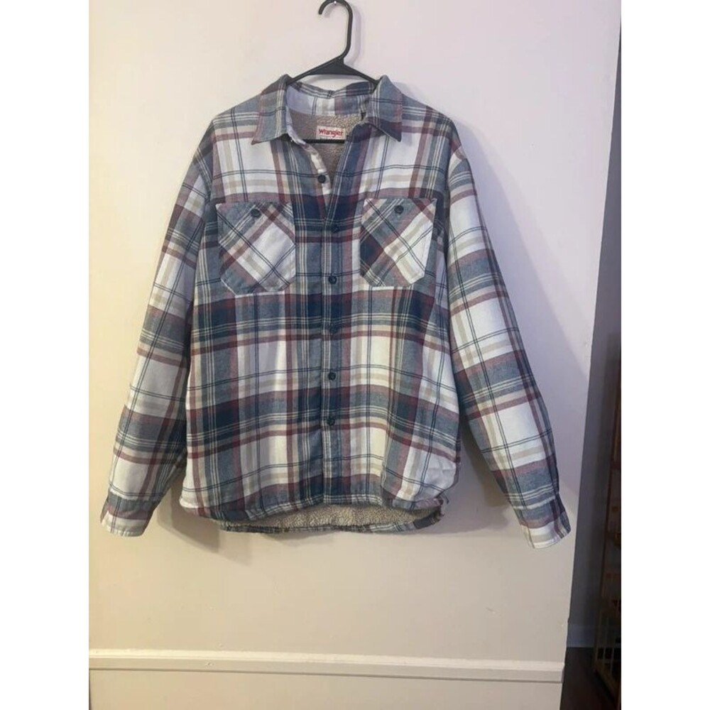Wrangler Shacket Sherpa lined flannel sz large